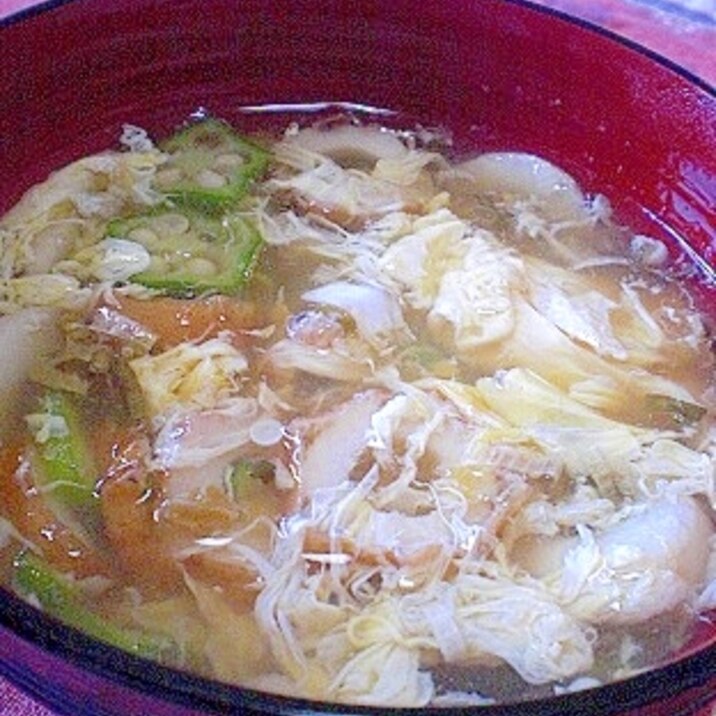 鎌田だし醤油で味付け 竹輪 オクラのかき玉汁 レシピ 作り方 By ひろりん1106 楽天レシピ 鎌田だし醤油で味付け 竹輪 オクラのかき玉汁 レシピ 作り方 By ひろりん1106 楽天レシピ
